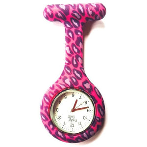 Pink Leopard Analogue Silicone Fob Watch