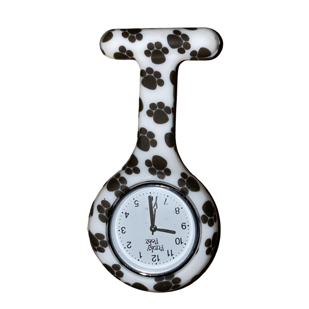 Paw Print Patterned Silicone Fob Watch