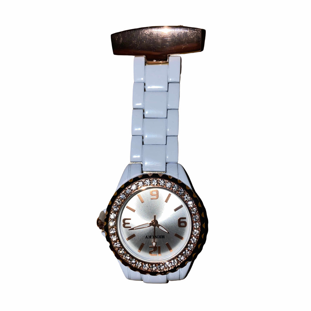 Henley White & Rose Gold Fob Watch
